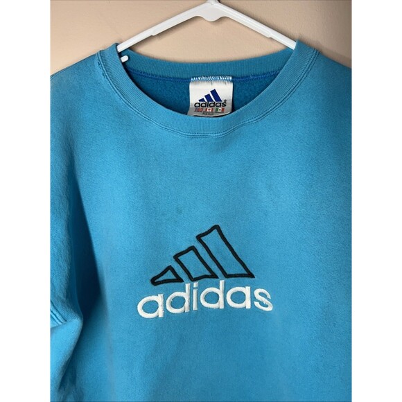 Vtg 90s Adidas Crewneck Pullover Sweatshirt Mens XL Red Embroidered Big Logo USA - Picture 2 of 12